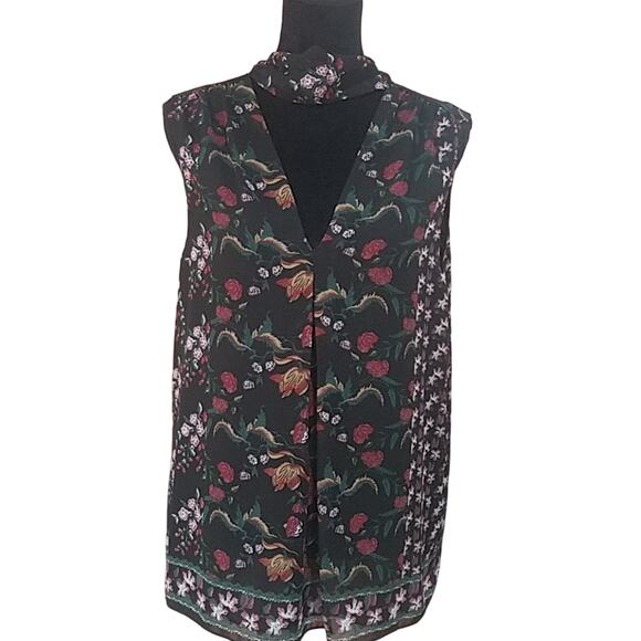Max Studio Sleeveless Floral Blouse L - Picture 1 of 8